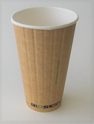 16oz. Ripple Kraft Double Wall Bioserv Hot Cup